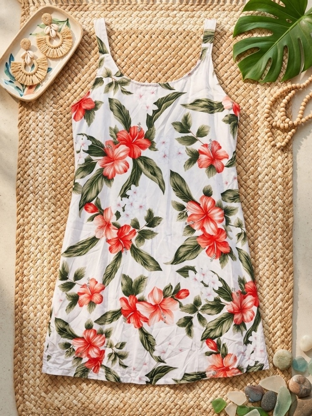 HAWAIIAN RESERVE COLLECTION Girls' Tropical Hibiscus Floral A-Line Summer Dress